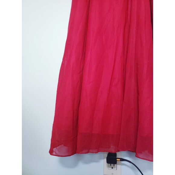 Betsy & Adam Womens 14 Formal Long Dress Red Gold Accent Sparkly Party FLAW - Picture 3 of 9